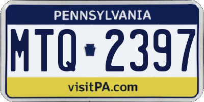PA license plate MTQ2397