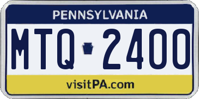 PA license plate MTQ2400