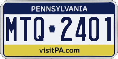 PA license plate MTQ2401