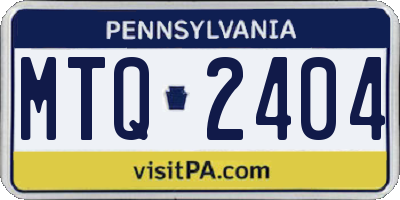 PA license plate MTQ2404