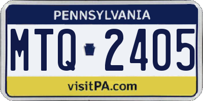 PA license plate MTQ2405