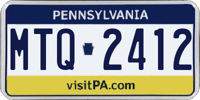 PA license plate MTQ2412