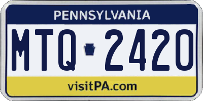 PA license plate MTQ2420