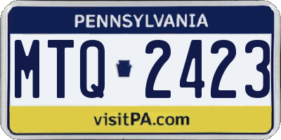 PA license plate MTQ2423