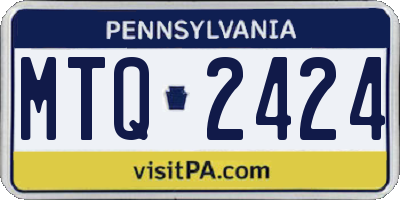 PA license plate MTQ2424