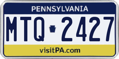 PA license plate MTQ2427