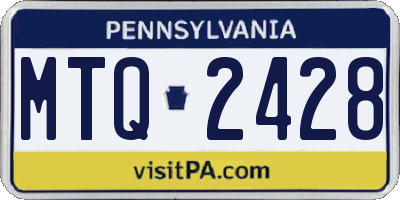 PA license plate MTQ2428