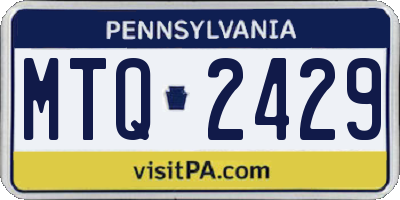 PA license plate MTQ2429