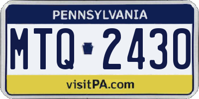 PA license plate MTQ2430