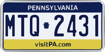 PA license plate MTQ2431