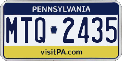 PA license plate MTQ2435
