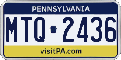 PA license plate MTQ2436