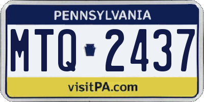 PA license plate MTQ2437