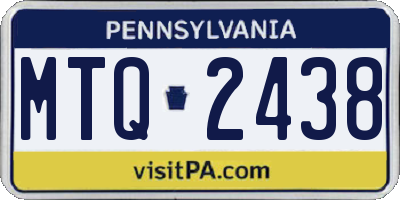 PA license plate MTQ2438