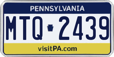 PA license plate MTQ2439