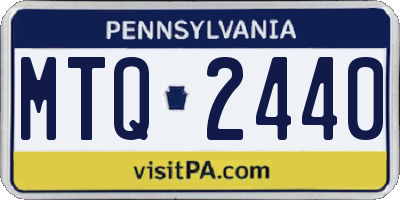 PA license plate MTQ2440