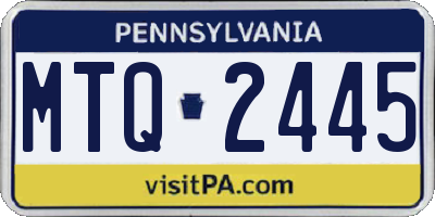 PA license plate MTQ2445