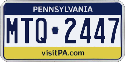 PA license plate MTQ2447