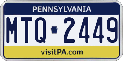 PA license plate MTQ2449