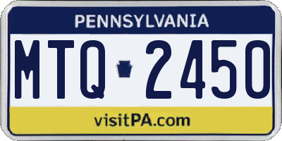 PA license plate MTQ2450