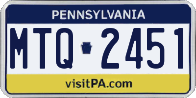 PA license plate MTQ2451