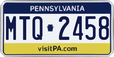 PA license plate MTQ2458