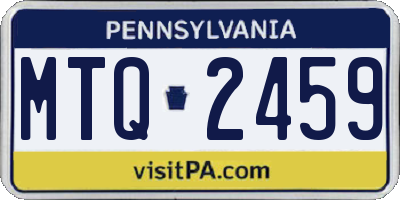 PA license plate MTQ2459