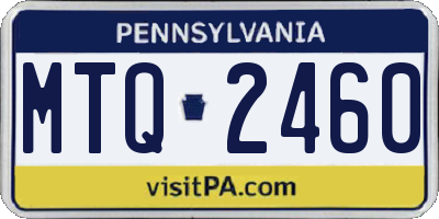 PA license plate MTQ2460