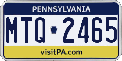 PA license plate MTQ2465