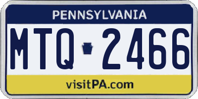PA license plate MTQ2466