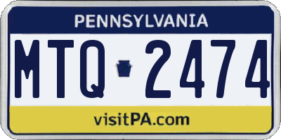 PA license plate MTQ2474