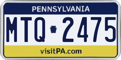 PA license plate MTQ2475