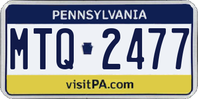 PA license plate MTQ2477