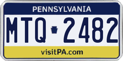 PA license plate MTQ2482