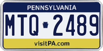 PA license plate MTQ2489