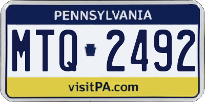 PA license plate MTQ2492