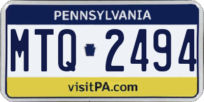 PA license plate MTQ2494