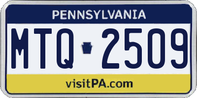 PA license plate MTQ2509