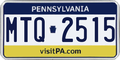 PA license plate MTQ2515