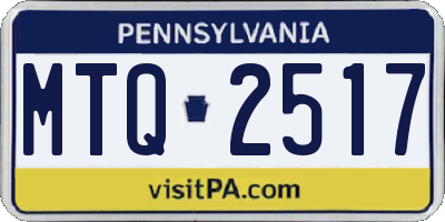 PA license plate MTQ2517