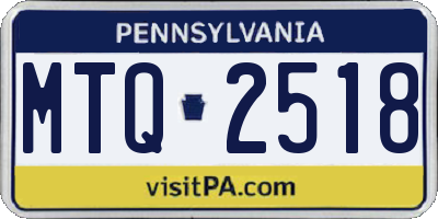 PA license plate MTQ2518