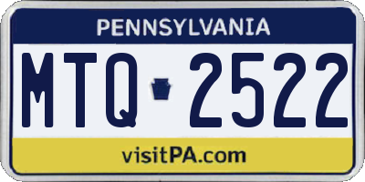 PA license plate MTQ2522