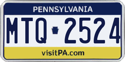 PA license plate MTQ2524