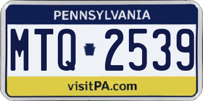 PA license plate MTQ2539