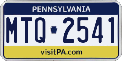 PA license plate MTQ2541