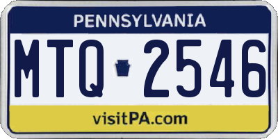 PA license plate MTQ2546