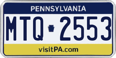 PA license plate MTQ2553