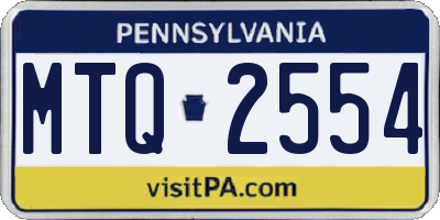 PA license plate MTQ2554