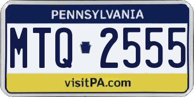 PA license plate MTQ2555