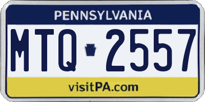PA license plate MTQ2557
